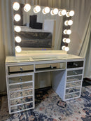 Hollywood Vanity With Bluetooth Speakers BRAND NEW IN BOX ON SALE FOR $569 in White