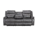 Happy Homes Abigail Reclining Fabric Sofa Abigail Reclining Sofa - Grey IMAGE 1