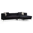 Nova Wholesale Furniture Piera Fabric 2 pc Sectional PIERA-BLACK IMAGE 1