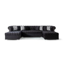 Nova Wholesale Furniture Larry Fabric 3 pc Sectional LARRY-BLACK IMAGE 1