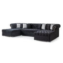 Nova Wholesale Furniture Larry Fabric 3 pc Sectional LARRY-BLACK IMAGE 2