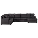 Nova Wholesale Furniture Balwyn Fabric 4 pc Sectional BALWYN-SMOKE-RAF-4P IMAGE 4