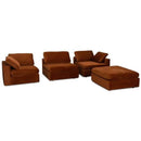 Nova Wholesale Furniture Arny Fabric 3 pc Sectional ARNY-ORANGE IMAGE 2