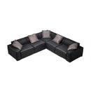Nova Wholesale Furniture Marcella Fabric 5 pc Sectional MARCELLA-BLACK IMAGE 2