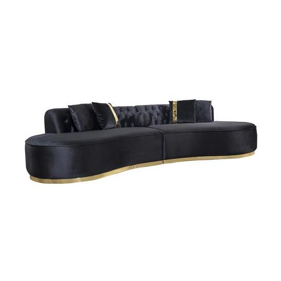 Nova Wholesale Furniture Ella Fabric 2 pc Sectional ELLA-BLACK IMAGE 2