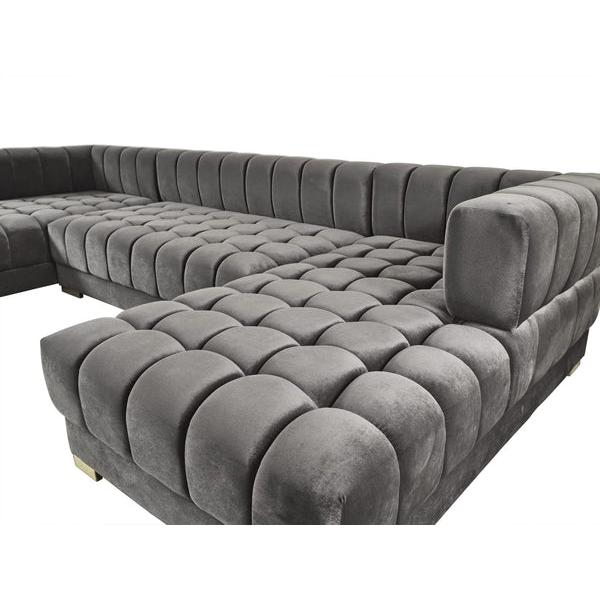 Nova Wholesale Furniture Ariana Fabric 3 pc Sectional ARIANA-GRAY IMAGE 1