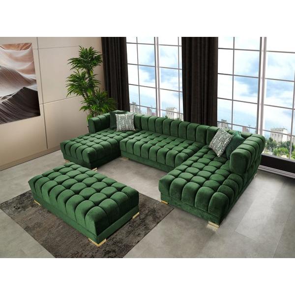 Nova Wholesale Furniture Ariana Fabric 3 pc Sectional ARIANA-GREEN IMAGE 5