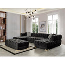 Nova Wholesale Furniture Ariana Fabric 3 pc Sectional ARIANA-BLACK IMAGE 2