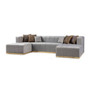 Nova Wholesale Furniture Elisha Fabric 3 pc Sectional ELISHA-GRAY IMAGE 1