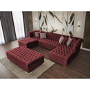 Nova Wholesale Furniture Lauren Fabric Ottoman LAUREN OTT-MAROON IMAGE 3