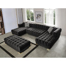 Nova Wholesale Furniture Ariana Fabric Ottoman ARIANA OTT-BLK IMAGE 3