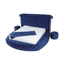 Nova Wholesale Furniture Viss Queen Upholstered Platform Bed VISS-NAVY-QUEEN IMAGE 3