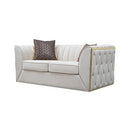Nova Wholesale Furniture Dream Stationary Fabric Loveseat Dream Loveseat - Ivory IMAGE 2