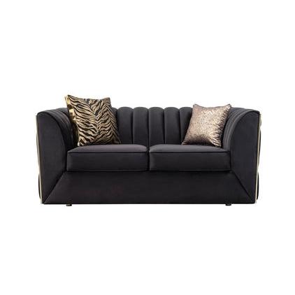 Nova Wholesale Furniture Dream Stationary Fabric Loveseat Dream Loveseat - Black IMAGE 1