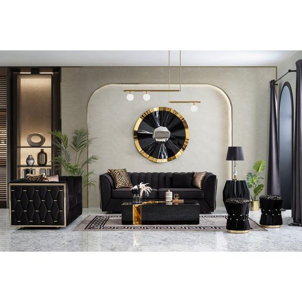 Nova Wholesale Furniture Dream Stationary Fabric Loveseat Dream Loveseat - Black IMAGE 4