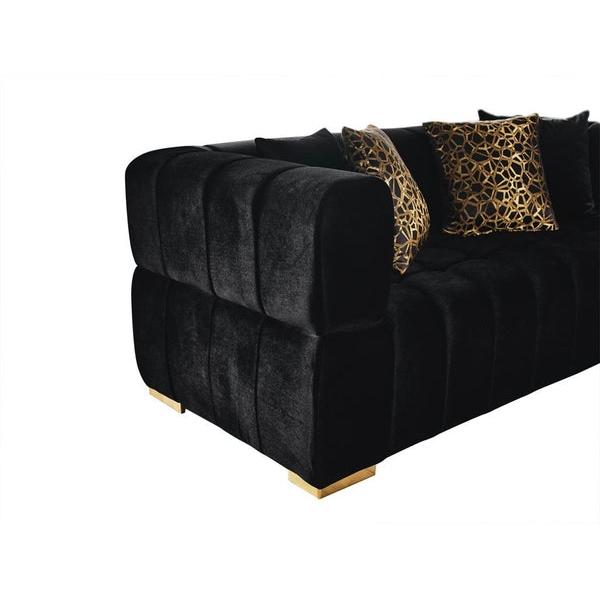 Nova Wholesale Furniture Ariana Stationary Fabric Loveseat Ariana Loveseat - Black IMAGE 2