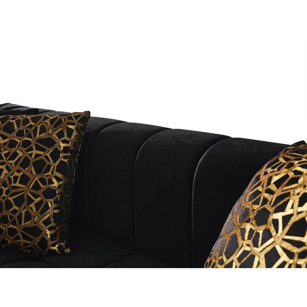 Nova Wholesale Furniture Ariana Stationary Fabric Loveseat Ariana Loveseat - Black IMAGE 3