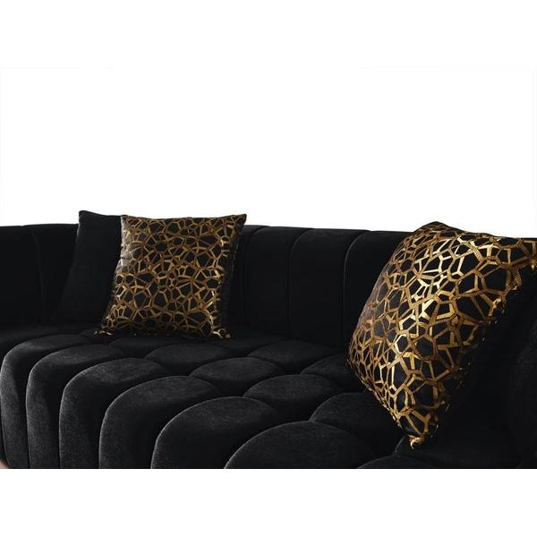 Nova Wholesale Furniture Ariana Stationary Fabric Loveseat Ariana Loveseat - Black IMAGE 4