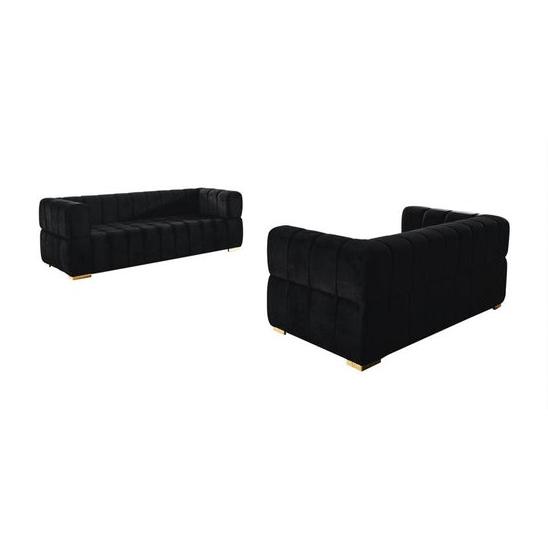 Nova Wholesale Furniture Ariana Stationary Fabric Loveseat Ariana Loveseat - Black IMAGE 5