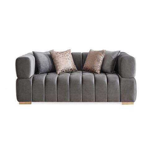 Nova Wholesale Furniture Ariana Stationary Fabric Loveseat Ariana Loveseat - Grey IMAGE 1