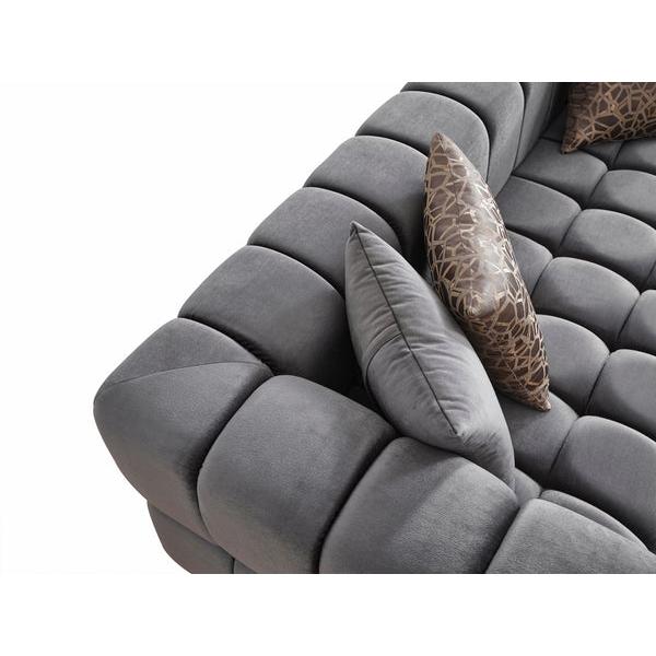 Nova Wholesale Furniture Ariana Stationary Fabric Loveseat Ariana Loveseat - Grey IMAGE 2