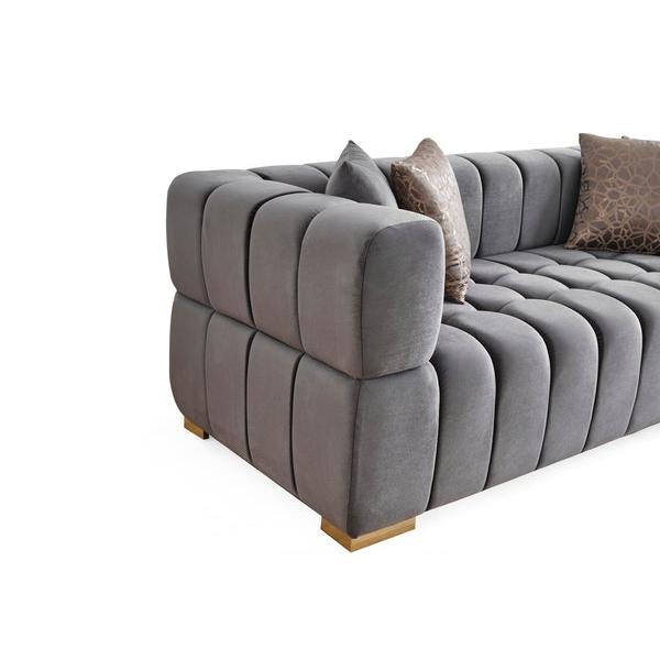 Nova Wholesale Furniture Ariana Stationary Fabric Loveseat Ariana Loveseat - Grey IMAGE 4