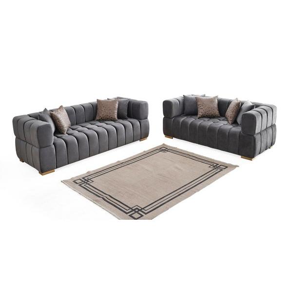 Nova Wholesale Furniture Ariana Stationary Fabric Loveseat Ariana Loveseat - Grey IMAGE 6