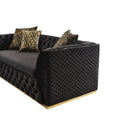 Nova Wholesale Furniture Vita Stationary Fabric Loveseat Vita Loveseat - Black IMAGE 2