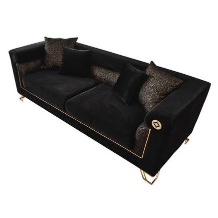 Nova Wholesale Furniture Diamond Stationary Fabric Loveseat Diamond Loveseat - Black IMAGE 2