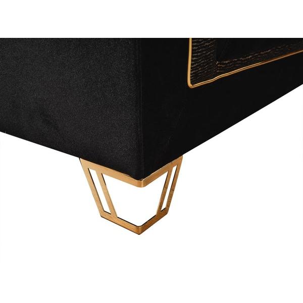 Nova Wholesale Furniture Diamond Stationary Fabric Loveseat Diamond Loveseat - Black IMAGE 3