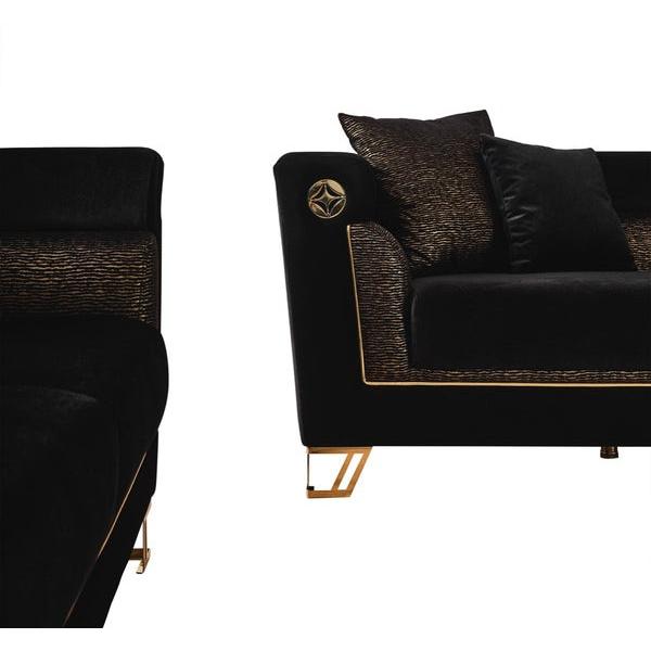 Nova Wholesale Furniture Diamond Stationary Fabric Loveseat Diamond Loveseat - Black IMAGE 5