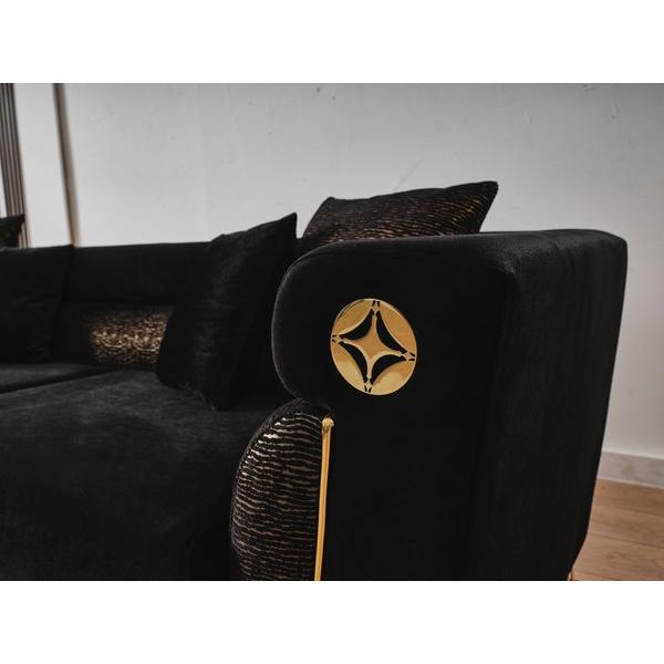 Nova Wholesale Furniture Diamond Stationary Fabric Loveseat Diamond Loveseat - Black IMAGE 6