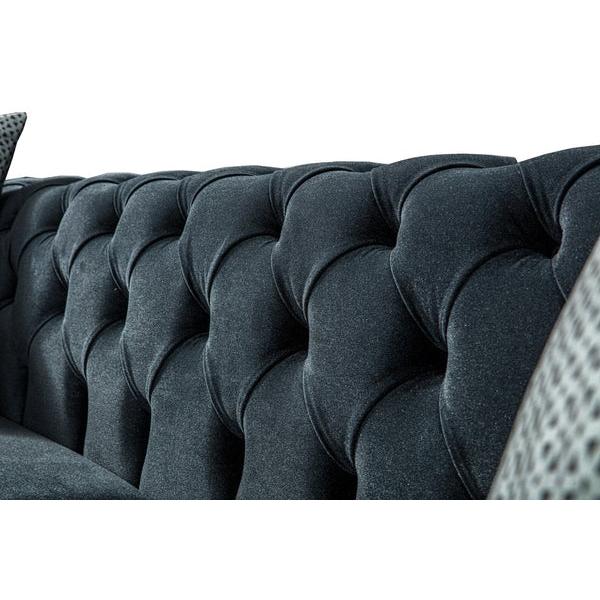 Nova Wholesale Furniture Iris Stationary Fabric Loveseat Iris Loveseat - Charcoal IMAGE 2