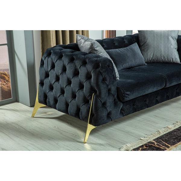Nova Wholesale Furniture Iris Stationary Fabric Loveseat Iris Loveseat - Charcoal IMAGE 3