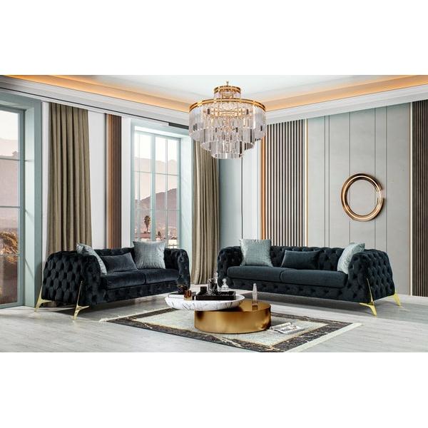Nova Wholesale Furniture Iris Stationary Fabric Loveseat Iris Loveseat - Charcoal IMAGE 5