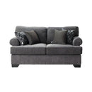 Nova Wholesale Furniture Melstone Stationary Fabric Loveseat Melstone Loveseat - Charcoal IMAGE 1