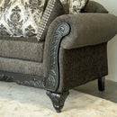 Nova Wholesale Furniture Stationary Fabric Loveseat 6420-SMOKE Loveseat - Smoke IMAGE 3