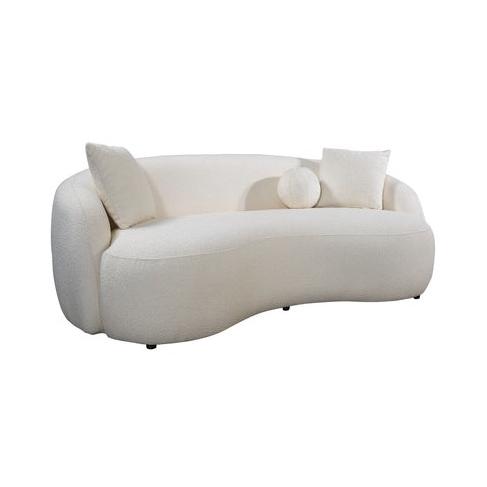 Nova Wholesale Furniture Bonita Stationary Fabric Loveseat Bonita Loveseat - Ivory IMAGE 1