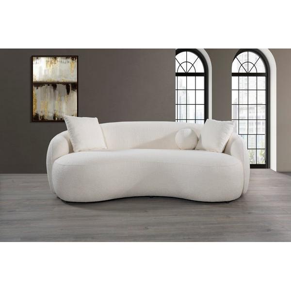Nova Wholesale Furniture Bonita Stationary Fabric Loveseat Bonita Loveseat - Ivory IMAGE 7