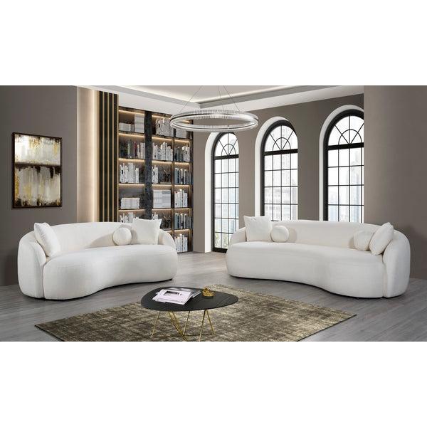 Nova Wholesale Furniture Bonita Stationary Fabric Loveseat Bonita Loveseat - Ivory IMAGE 8