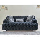 Nova Wholesale Furniture Shannon Stationary Fabric Loveseat Shannon Loveseat - Black IMAGE 1