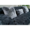 Nova Wholesale Furniture Shannon Stationary Fabric Loveseat Shannon Loveseat - Black IMAGE 2