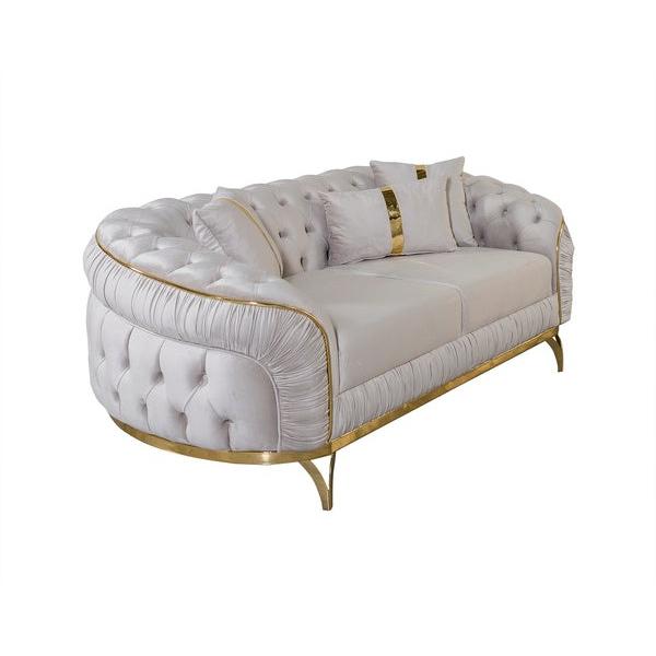 Nova Wholesale Furniture Ciara Stationary Fabric Loveseat Ciara Loveseat - Ivory IMAGE 1