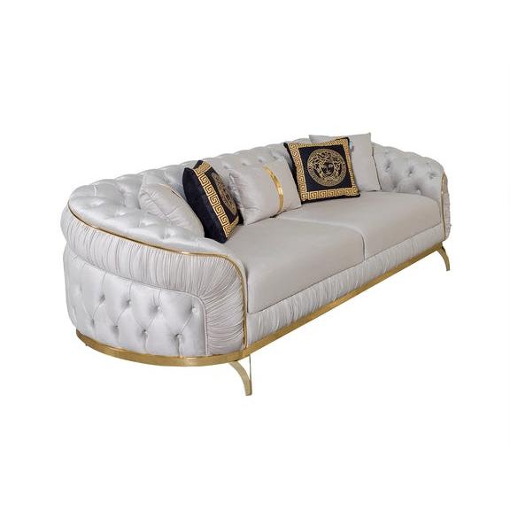 Nova Wholesale Furniture Ciara Stationary Fabric Loveseat Ciara Loveseat - Ivory IMAGE 2