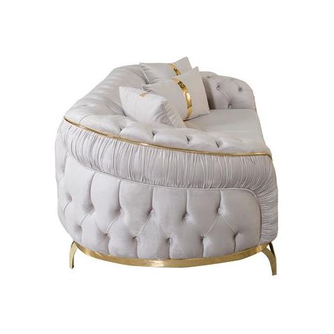 Nova Wholesale Furniture Ciara Stationary Fabric Loveseat Ciara Loveseat - Ivory IMAGE 3