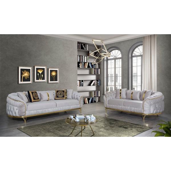 Nova Wholesale Furniture Ciara Stationary Fabric Loveseat Ciara Loveseat - Ivory IMAGE 6