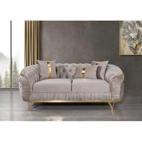 Nova Wholesale Furniture Ciara Stationary Fabric Loveseat Ciara Loveseat - Mocha IMAGE 6