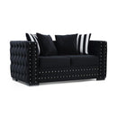 Nova Wholesale Furniture Mosby Stationary Fabric Loveseat Mosby Loveseat - Black IMAGE 1