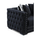 Nova Wholesale Furniture Mosby Stationary Fabric Loveseat Mosby Loveseat - Black IMAGE 2