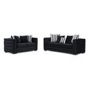 Nova Wholesale Furniture Mosby Stationary Fabric Loveseat Mosby Loveseat - Black IMAGE 4